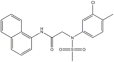 2-[3-chloro-4-methyl(methylsulfonyl)anilino]-N-(1-naphthyl)acetamide,,结构式