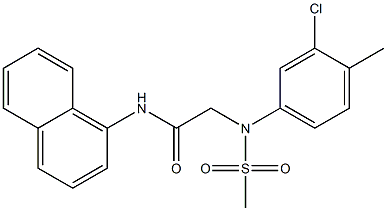 2-[3-chloro-4-methyl(methylsulfonyl)anilino]-N-(1-naphthyl)acetamide 化学構造式