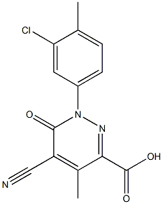 1-(3-chloro-4-methylphenyl)-5-cyano-4-methyl-6-oxo-1,6-dihydro-3-pyridazinecarboxylic acid|