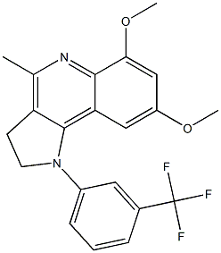 6,8-dimethoxy-4-methyl-1-[3-(trifluoromethyl)phenyl]-2,3-dihydro-1H-pyrrolo[3,2-c]quinoline,,结构式