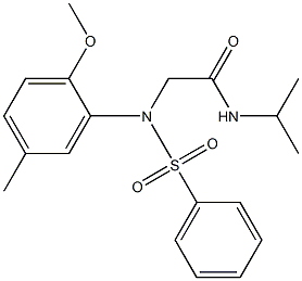 N-isopropyl-2-[2-methoxy-5-methyl(phenylsulfonyl)anilino]acetamide 化学構造式