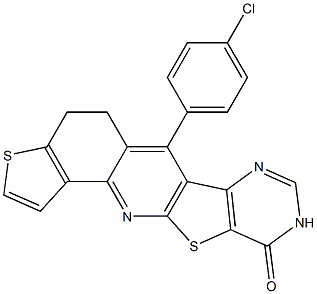 6-(4-chlorophenyl)-4,5-dihydropyrimido[4',5':4,5]thieno[2,3-b]thieno[2,3-h]quinolin-10(9H)-one,,结构式