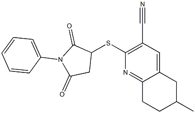 2-((2,5-dioxo-1-phenylpyrrolidin-3-yl)sulfanyl)-6-methyl-5,6,7,8-tetrahydroquinoline-3-carbonitrile