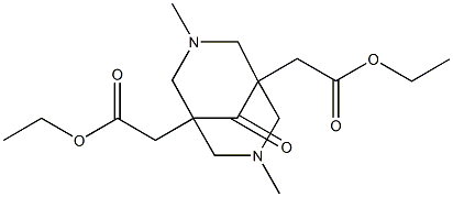 ethyl [5-(2-ethoxy-2-oxoethyl)-3,7-dimethyl-9-oxo-3,7-diazabicyclo[3.3.1]non-1-yl]acetate 化学構造式
