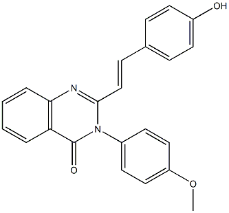 2-[2-(4-hydroxyphenyl)vinyl]-3-(4-methoxyphenyl)-4(3H)-quinazolinone 结构式