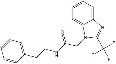 N-(2-phenylethyl)-2-[2-(trifluoromethyl)-1H-benzimidazol-1-yl]acetamide 结构式