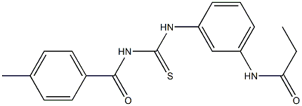 N-[3-({[(4-methylbenzoyl)amino]carbothioyl}amino)phenyl]propanamide Structure