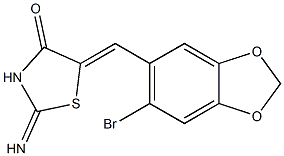 5-[(6-bromo-1,3-benzodioxol-5-yl)methylene]-2-imino-1,3-thiazolidin-4-one 化学構造式
