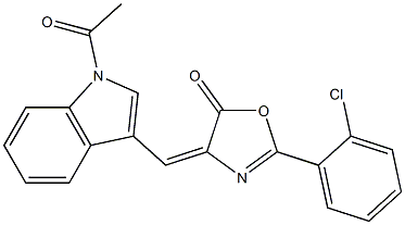 4-[(1-acetyl-1H-indol-3-yl)methylene]-2-(2-chlorophenyl)-1,3-oxazol-5(4H)-one,,结构式