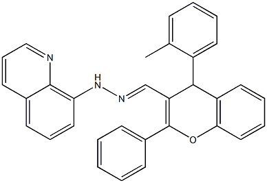 4-(2-methylphenyl)-2-phenyl-4H-chromene-3-carbaldehyde 8-quinolinylhydrazone 结构式