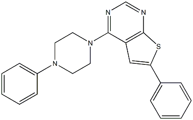 6-phenyl-4-(4-phenyl-1-piperazinyl)thieno[2,3-d]pyrimidine Struktur