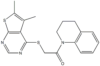 2-(3,4-dihydro-1(2H)-quinolinyl)-2-oxoethyl 5,6-dimethylthieno[2,3-d]pyrimidin-4-yl sulfide Structure