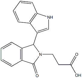 3-[1-(1H-indol-3-yl)-3-oxo-1,3-dihydro-2H-isoindol-2-yl]propanoic acid Struktur