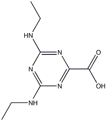 4,6-bis(ethylamino)-1,3,5-triazine-2-carboxylic acid,,结构式