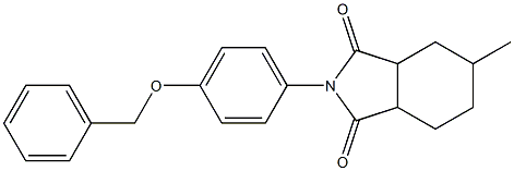 2-[4-(benzyloxy)phenyl]-5-methylhexahydro-1H-isoindole-1,3(2H)-dione,,结构式