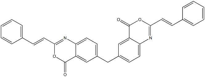 6-{[4-oxo-2-(2-phenylvinyl)-4H-3,1-benzoxazin-6-yl]methyl}-2-(2-phenylvinyl)-4H-3,1-benzoxazin-4-one Struktur