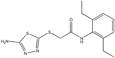 2-[(5-amino-1,3,4-thiadiazol-2-yl)sulfanyl]-N-(2,6-diethylphenyl)acetamide