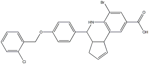 6-bromo-4-{4-[(2-chlorobenzyl)oxy]phenyl}-3a,4,5,9b-tetrahydro-3H-cyclopenta[c]quinoline-8-carboxylic acid Structure