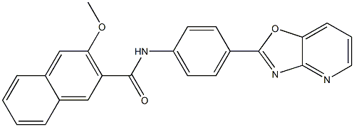 3-methoxy-N-(4-[1,3]oxazolo[4,5-b]pyridin-2-ylphenyl)-2-naphthamide Struktur