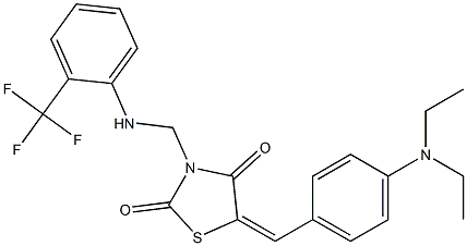  5-[4-(diethylamino)benzylidene]-3-{[2-(trifluoromethyl)anilino]methyl}-1,3-thiazolidine-2,4-dione