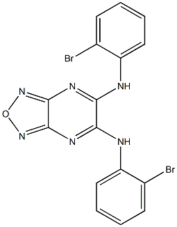 N-(2-bromophenyl)-N-{6-[(2-bromophenyl)amino][1,2,5]oxadiazolo[3,4-b]pyrazin-5-yl}amine 化学構造式