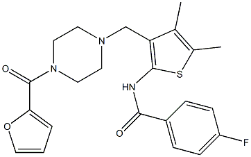  4-fluoro-N-(3-{[4-(2-furoyl)-1-piperazinyl]methyl}-4,5-dimethyl-2-thienyl)benzamide