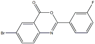 6-bromo-2-(3-fluorophenyl)-4H-3,1-benzoxazin-4-one 结构式