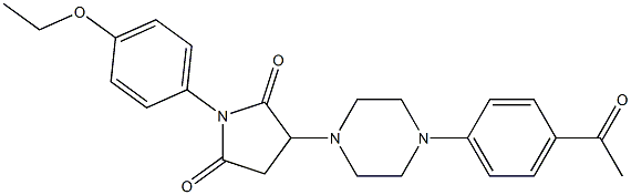 3-[4-(4-acetylphenyl)-1-piperazinyl]-1-(4-ethoxyphenyl)-2,5-pyrrolidinedione 化学構造式