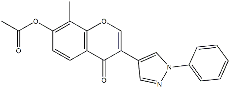 8-methyl-4-oxo-3-(1-phenyl-1H-pyrazol-4-yl)-4H-chromen-7-yl acetate 化学構造式