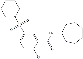  2-chloro-N-cycloheptyl-5-(1-piperidinylsulfonyl)benzamide