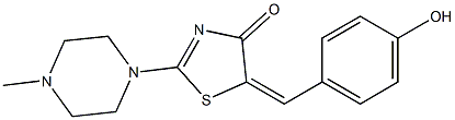 5-(4-hydroxybenzylidene)-2-(4-methyl-1-piperazinyl)-1,3-thiazol-4(5H)-one Structure