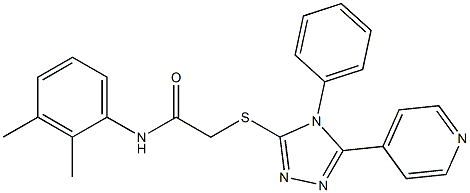 N-(2,3-dimethylphenyl)-2-{[4-phenyl-5-(4-pyridinyl)-4H-1,2,4-triazol-3-yl]sulfanyl}acetamide 结构式