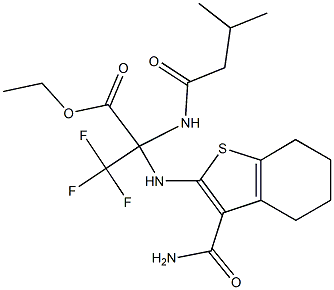 ethyl 2-{[3-(aminocarbonyl)-4,5,6,7-tetrahydro-1-benzothien-2-yl]amino}-3,3,3-trifluoro-2-[(3-methylbutanoyl)amino]propanoate