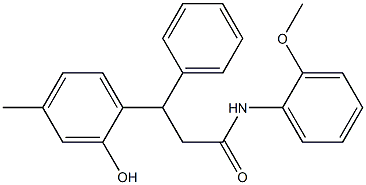 3-(2-hydroxy-4-methylphenyl)-N-(2-methoxyphenyl)-3-phenylpropanamide Struktur