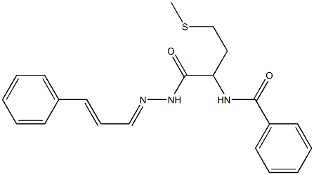 N-(3-(methylsulfanyl)-1-{[2-(3-phenyl-2-propenylidene)hydrazino]carbonyl}propyl)benzamide,,结构式