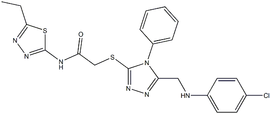 2-({5-[(4-chloroanilino)methyl]-4-phenyl-4H-1,2,4-triazol-3-yl}sulfanyl)-N-(5-ethyl-1,3,4-thiadiazol-2-yl)acetamide Structure