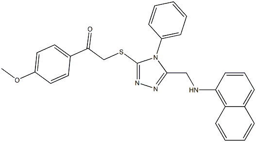 1-(4-methoxyphenyl)-2-({5-[(1-naphthylamino)methyl]-4-phenyl-4H-1,2,4-triazol-3-yl}sulfanyl)ethanone Structure