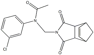 N-(3-chlorophenyl)-N-[(3,5-dioxo-4-azatricyclo[5.2.1.0~2,6~]dec-8-en-4-yl)methyl]acetamide,,结构式