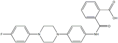 2-({4-[4-(4-fluorophenyl)-1-piperazinyl]anilino}carbonyl)benzoic acid,,结构式