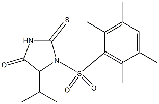 5-isopropyl-1-[(2,3,5,6-tetramethylphenyl)sulfonyl]-2-thioxo-4-imidazolidinone,,结构式