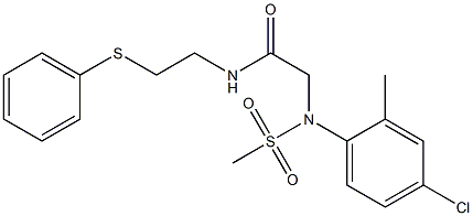 2-[4-chloro-2-methyl(methylsulfonyl)anilino]-N-[2-(phenylthio)ethyl]acetamide 结构式