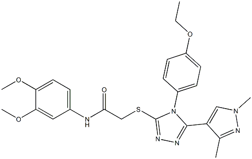 N-(3,4-dimethoxyphenyl)-2-{[5-(1,3-dimethyl-1H-pyrazol-4-yl)-4-(4-ethoxyphenyl)-4H-1,2,4-triazol-3-yl]sulfanyl}acetamide Structure