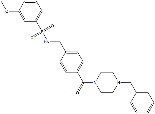 N-{4-[(4-benzyl-1-piperazinyl)carbonyl]benzyl}-3-methoxybenzenesulfonamide Structure