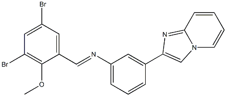 N-(3,5-dibromo-2-methoxybenzylidene)-N-(3-imidazo[1,2-a]pyridin-2-ylphenyl)amine Structure