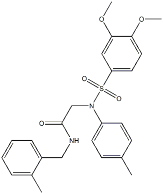  2-{[(3,4-dimethoxyphenyl)sulfonyl]-4-methylanilino}-N-(2-methylbenzyl)acetamide