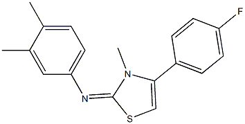 N-(3,4-dimethylphenyl)-N-(4-(4-fluorophenyl)-3-methyl-1,3-thiazol-2(3H)-ylidene)amine Struktur
