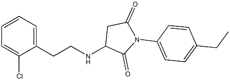 3-{[2-(2-chlorophenyl)ethyl]amino}-1-(4-ethylphenyl)-2,5-pyrrolidinedione 化学構造式