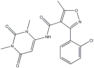 3-(2-chlorophenyl)-N-(1,3-dimethyl-2,6-dioxo-1,2,3,6-tetrahydro-4-pyrimidinyl)-5-methyl-4-isoxazolecarboxamide,,结构式