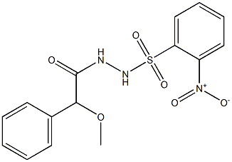 2-nitro-N'-[methoxy(phenyl)acetyl]benzenesulfonohydrazide 化学構造式