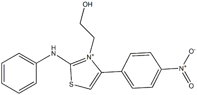 2-anilino-3-(2-hydroxyethyl)-4-(4-nitrophenyl)-1,3-thiazol-3-ium Structure